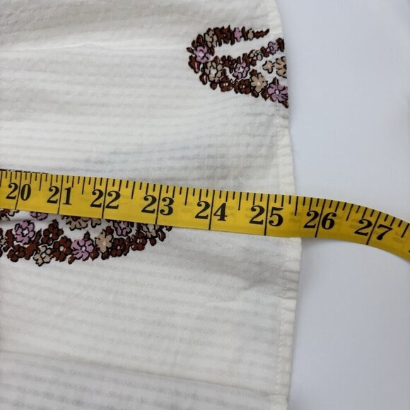 Knox Rose Women's Medium White Paisley Babydoll Top Lightweight Boho Flutter Sle - Picture 16 of 16